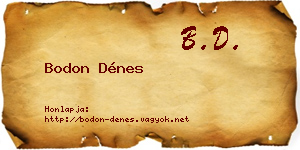 Bodon Dénes névjegykártya