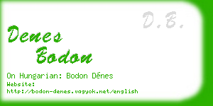 denes bodon business card